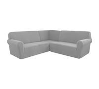 Corner Sofa Cover, Soft Thick Stretch L-shape Sectional Couch Protector Cover, Machine Washable, for Home Cafe Club Restaurant,H,5 Seater