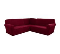 Corner Sofa Cover, Soft Thick Stretch L-shape Sectional Couch Protector Cover, Machine Washable, for Home Cafe Club Restaurant,F,5 Seater