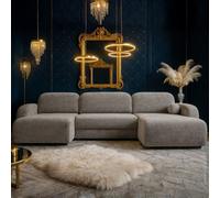 Corner Sofa Dream U Lc+2R+Lc With Storage And Sleeping Function Beige