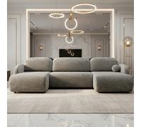 Corner Sofa Dream U Lc+2R+Lc With Storage And Sleeping Function Brown