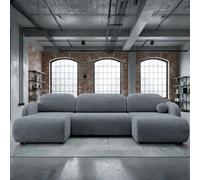 Corner Sofa Dream U Lc+2R+Lc With Storage And Sleeping Function Grey