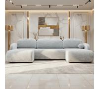 Corner Sofa Dream U Lc+2R+Lc With Storage And Sleeping Function Light Grey