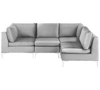 Modular Corner Sofa 4 Seater EVJA Left Hand Grey Velvet