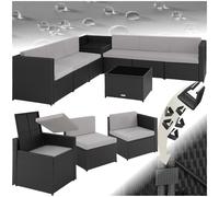 Tectake Garden Furniture Verona - Modular Sofa Set With Table And Storage Box - Black