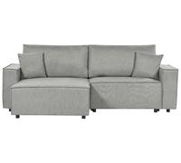 Corner Sofa Bed 3 Seater KARILA Fabric Grey with Storage Right Hand