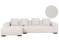 Corner Sofa LUNGO Off-White Corduroy Right Hand
