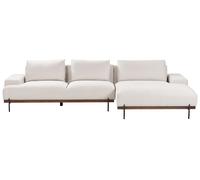 Corner Sofa MARIFERD Fabric Light Beige Left Hand