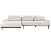 Beliani Corner Sofa 4 Seater Mariferd Fabric Light Beige Right Hand