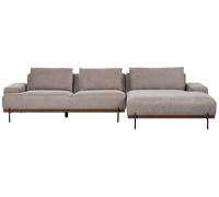 Beliani Corner Sofa 4 Seater Mariferd Fabric Light Brown Left Hand