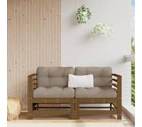 Corner Sofa Module Honey Brown Solid Pinewood 63.5x63.5x60 cm Outdoor Cushioned