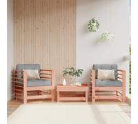 Corner Sofa Natural Douglas Solid Pinewood 63.5x63.5x60cm Outdoor Black Cushions