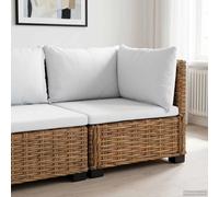 Corner Sofa Natural Rattan Mahogany Frame 72x72x66cm Single Seat Cozy Removable.