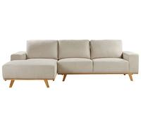 Corner Sofa 3 Seater NORA Fabric Beige Right Hand