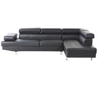 Corner Sofa 5 Seater NORREA Faux Leather Black Left Hand