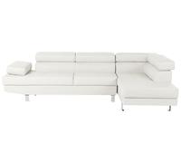 Corner Sofa NORREA White Faux Leather Left Hand
