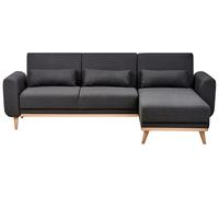 Corner Sofa OLLSTA Black Fabric 3 Seater Left Hand