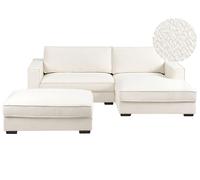 Corner Sofa RENDERS Boucle Off-White with Ottoman Left Hand