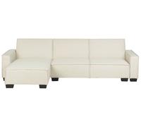 Corner Sofa Bed 3 Seater ROMEDAL Fabric Beige Right Hand