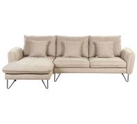 Beliani Corner Sofa 3 Seater Sersan Chenille Beige Right Hand