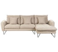Corner Sofa SERSAN White Fabric Left Hand