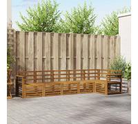 Corner Sofa Set Natural Solid Acacia Wood 306x128.5x73cm 6pc Outdoor SlattedMod