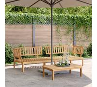 Corner sofa set solid acacia wood brown 133x92x69 cm outdoor pallet 2pcs modular