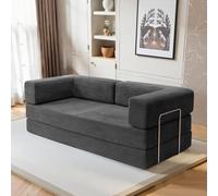 Corner Sofa,Sofa Bed,Comfy Corduroy Couch,Modular Sofa,Folding Sofa Bed 200cm,Non Slip Base,with Metal Frame,for Living Room Bedroom Dark Dark Gray,200CM