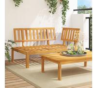 Corner Sofa Solid Acacia Wood Brown 133x92x69 cm Outdoor Pallet Lounge Modular+