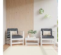 Corner Sofa Solid Pine Modular Outdoor 63.5x63.5x60cm White Pine Black Cushions