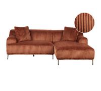Corner Sofa STENUM Corduroy Brown Left Hand