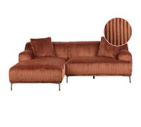 Corner Sofa STENUM Corduroy Brown Right Hand