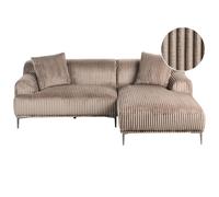 Corner Sofa STENUM Corduroy Light Brown Left Hand