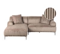 Corner Sofa STENUM Corduroy Light Brown Right Hand