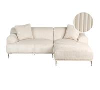 Corner Sofa STENUM Corduroy Off-White Left Hand