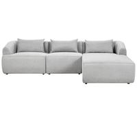 Corner Sofa 3 Seater SVANSELE Fabric Grey Left Hand