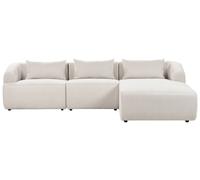 Beliani Left Hand Fabric Corner Sofa Beige Svansele, Brown