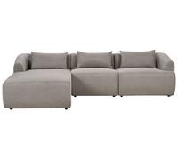 Beliani Corner Sofa 3 Seater Svansele Fabric Taupe Right Hand