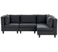 Modular Corner Sofa 4 Seater UNSTAD Left Hand Black Fabric
