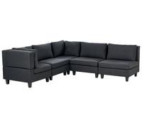 Beliani Modular Corner Sofa 5 Seater Unstad Right Hand Black Fabric