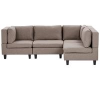 UNSTAD 4 Seater Modular Corner Sofa Left Hand Brown Fabric