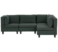 Corner Sofa UNSTAD Dark Green Fabric Left Hand