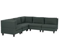 Beliani Modular Corner Sofa 5 Seater Unstad Fabric Dark Green Right Hand