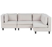 Corner Sofa UNSTAD Light Beige Fabric Left Hand