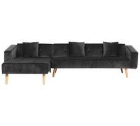 Corner Sofa VADSO Black Velvet Right Hand
