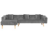 Corner Sofa VADSO Grey Velvet Right Hand
