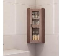 Corner Spice Rack for Kitchen, Wall-Mounted Storage Cabinet with Glass Door, Bathroom Organizer, Waterproof