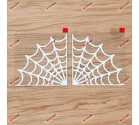 Corner Spider Web Cobweb Decal Vinyl Sticker - Mirror Images Reversed - Pair White 10.2cm Die Cut No Background for Car Boat Laptop Cup Phone