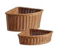 Corner Storage Basket - Triangular Organizer, Space-Saving Hamper with Functionality, Decorative Storage with Style, Woven Fabric for Kitchen, Bathroom, Bedroom, Nursery, Pantry Cabinet