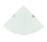 Vidaxl Corner Shelves 2 Pcs With Chrome Supports Glass White 35X35 Cm, White