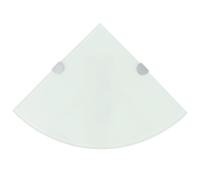 Vidaxl Corner Shelves 2 Pcs With Chrome Supports Glass White 35X35 Cm, White